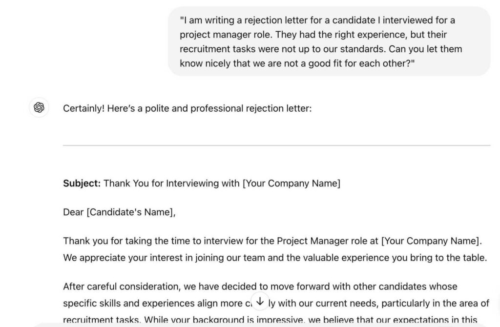 ChatGPT for summarizing candidate profiles
