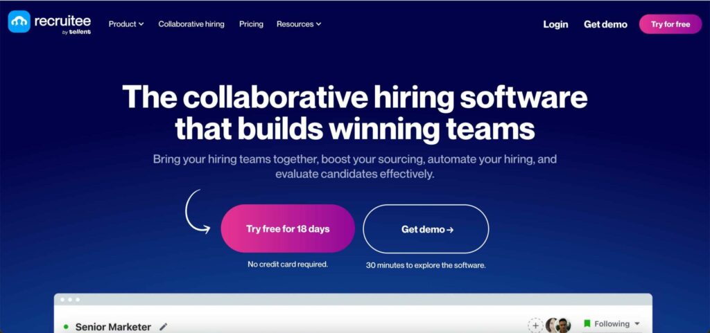 Recruitee hiring software