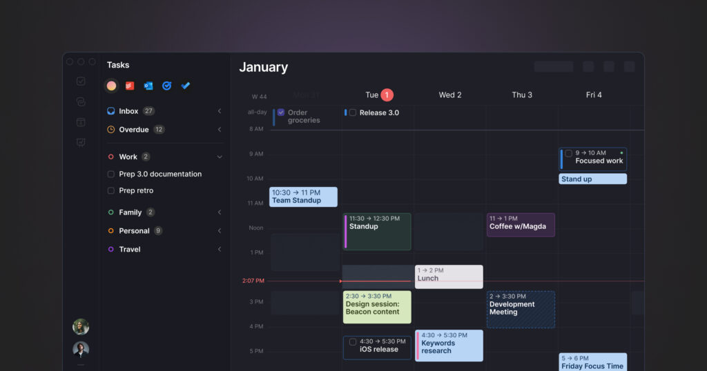Morgen calendar and task manager