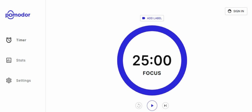 Pomodor app timers