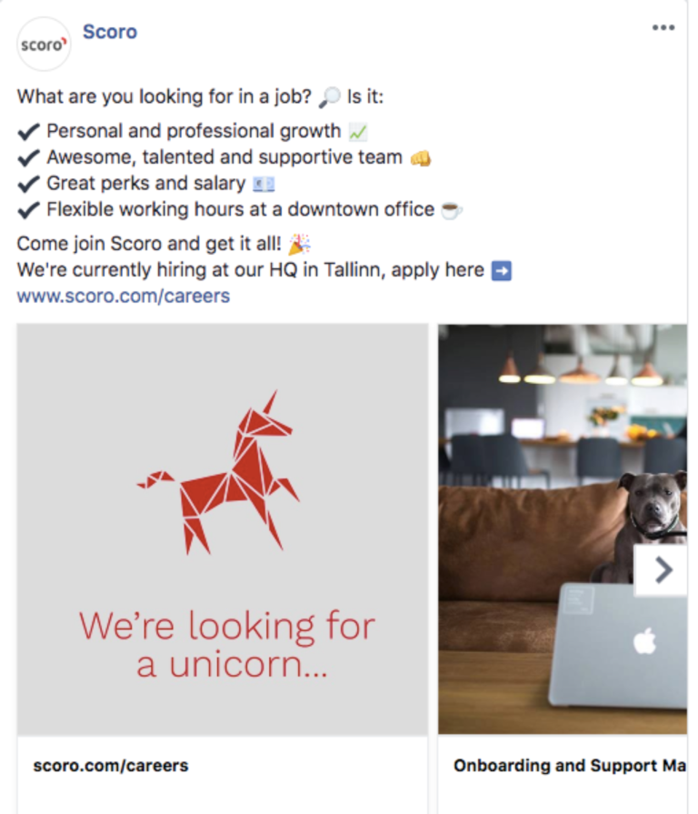 You can create job posts with carousels to show more content in a limited space.