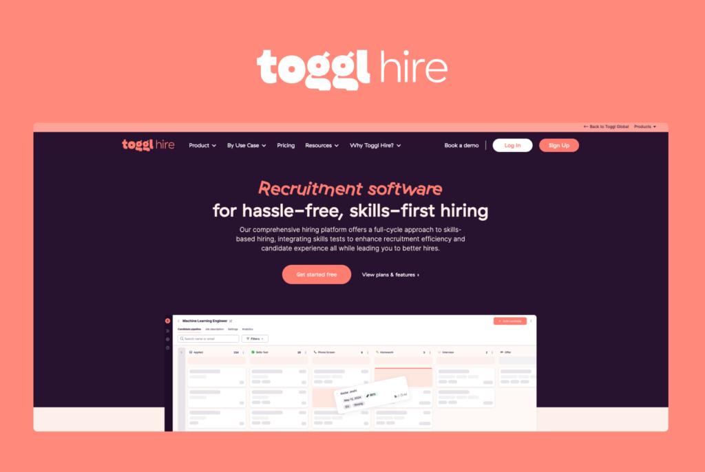 Candidate relationship management software — Toggl Hire