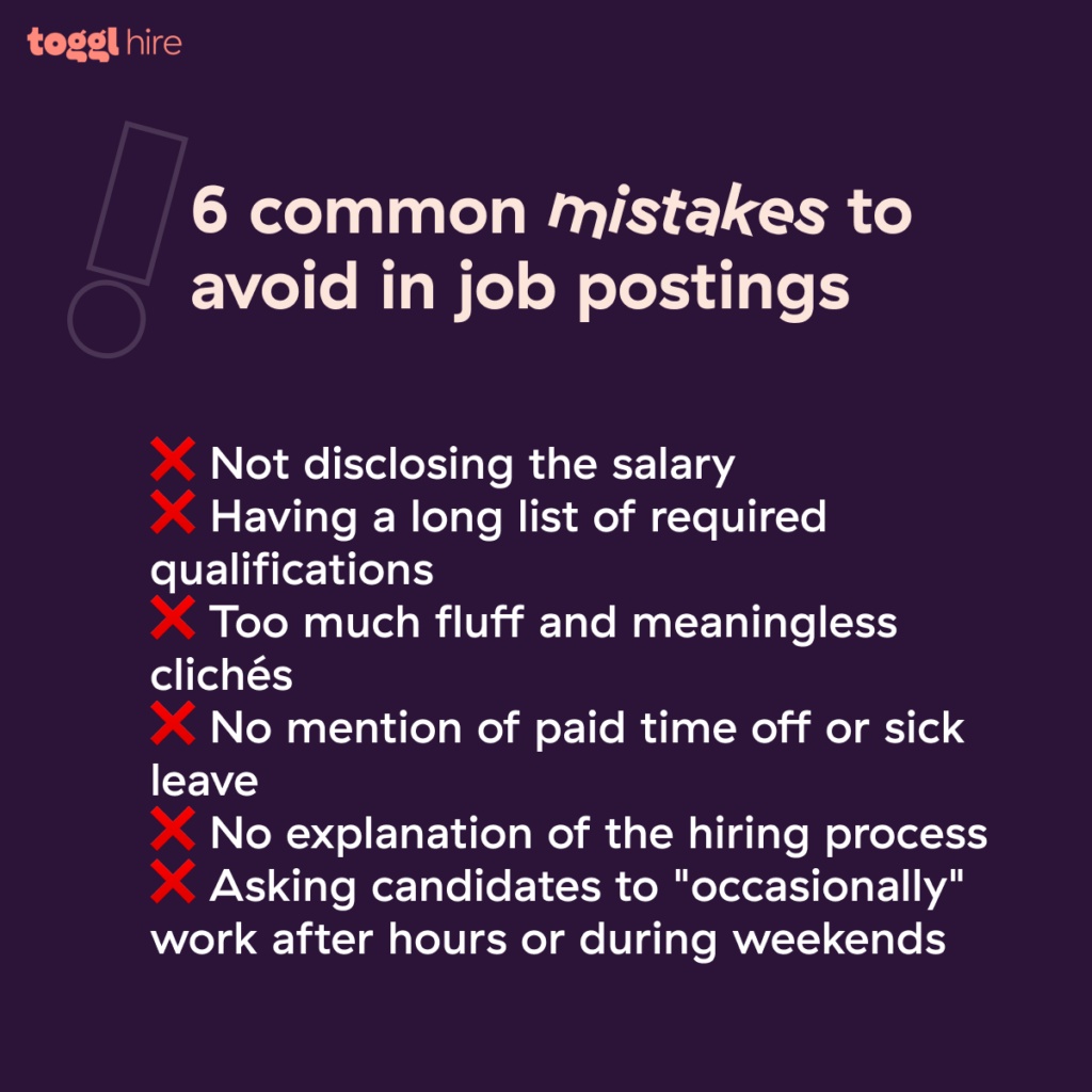 Common mistakes to avoid in job advertisements