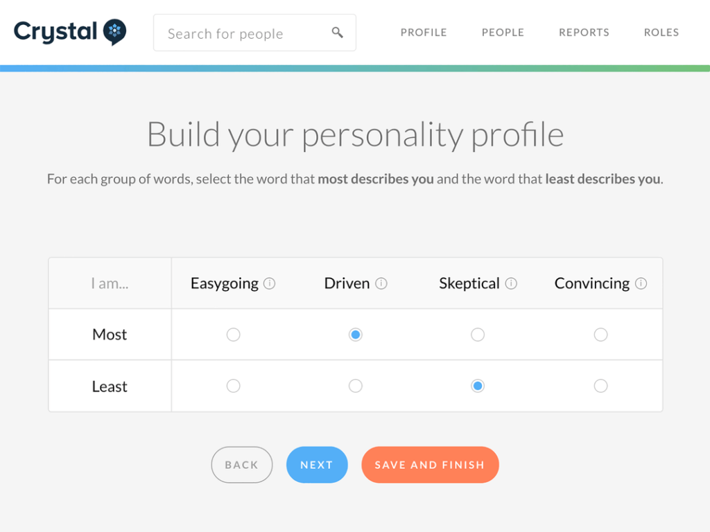 CrystalKnows personality test