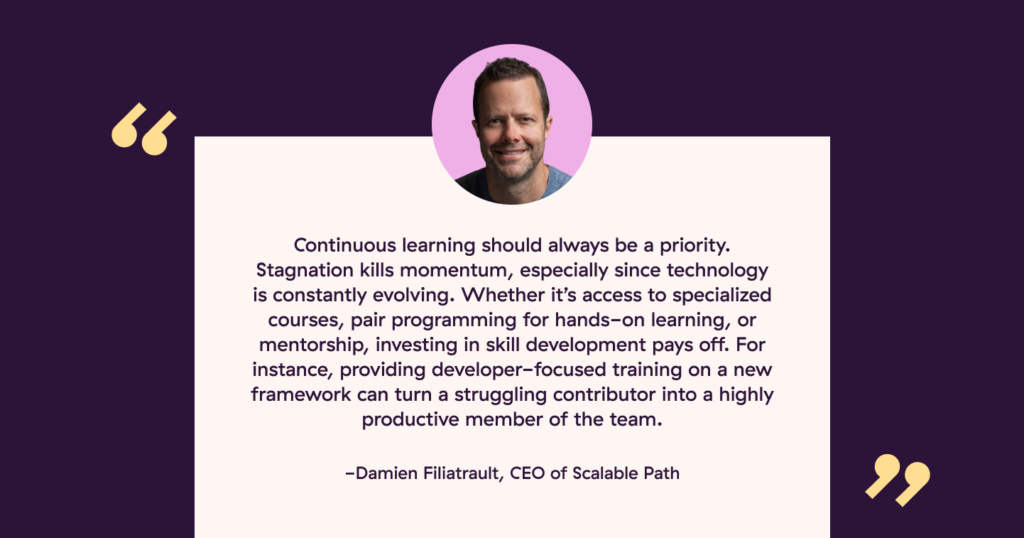 Damien Filiatrault quote about stagnation in unproductive teams