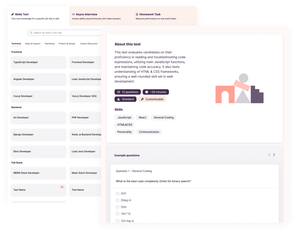 Toggl Hire skills assessment example