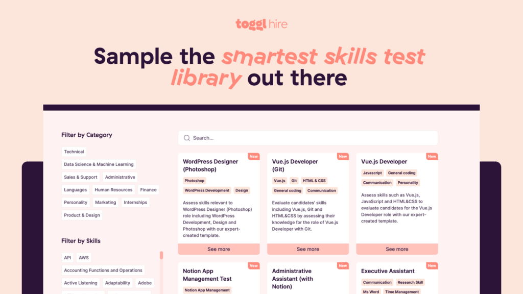 Toggl Hire skills test library