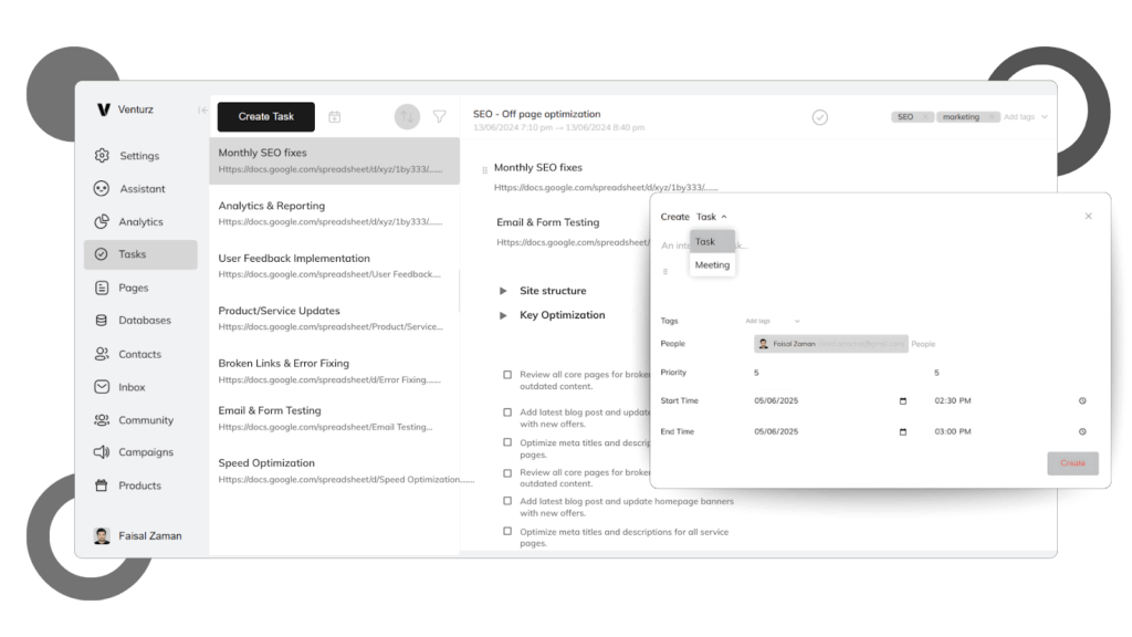 Venturz project management software