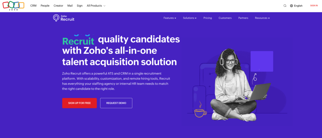 Zoho Recruit hiring software